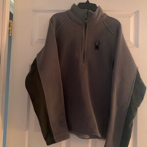 Spyder Gray and Black Zip-Up Sweater size M